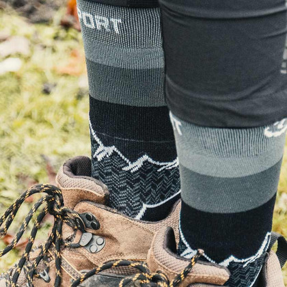 DOUBLE GR HIGH Hiking Socks Black