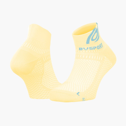 Calze corte running Light 3D crema/blu