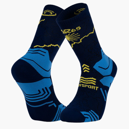 Chaussettes TREK COLLECTOR GR65 COMPOSTELLE HAUTE Bleu/Jaune