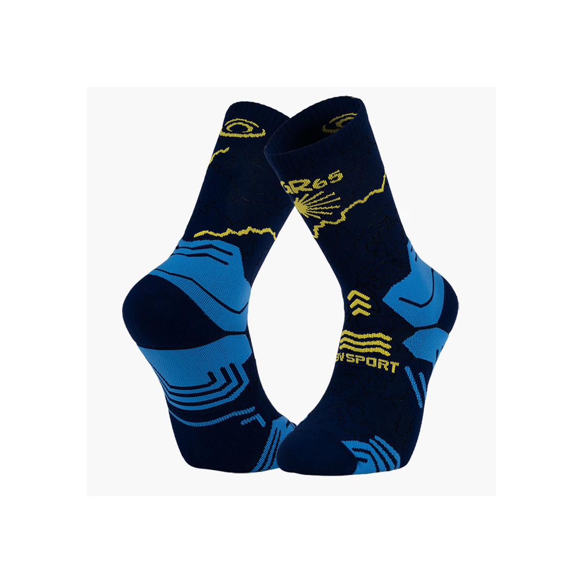 Chaussettes de randonnée mid (2 paires) adulte, Hike 500 vert