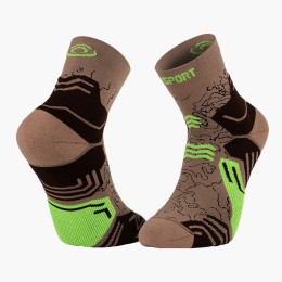 Chaussettes TREK GR MID Beige/Vert