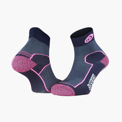 Double polyamide EVO blue/pink - Hiking ankle socks