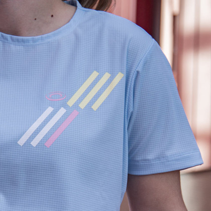T-Shirt LIGHT tecnico a maniche corte Blu azzurro/Giallo