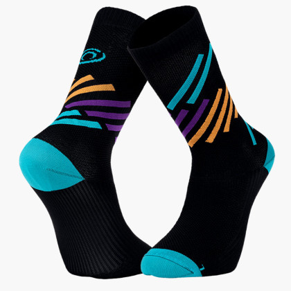 LIGHT RUN High Socks "MIAMI" Black/Turquoise