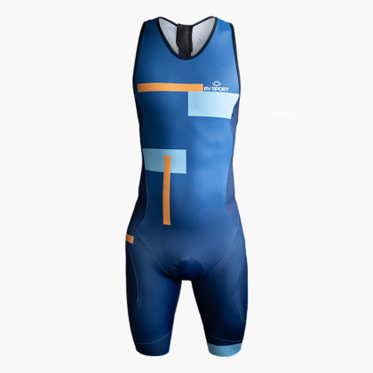 Body triathlon senza maniche 3X100 Blu/Arancione