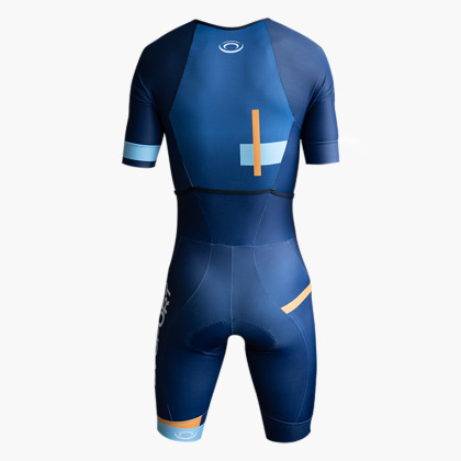 Combinaison triathlon manches courtes 3X200 Bleu/orange