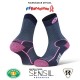 Double polyamide EVO blue/pink - Hiking socks
