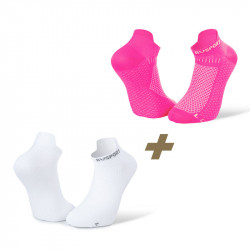 Pack x2 Ankle socks Light 3D white/pink
