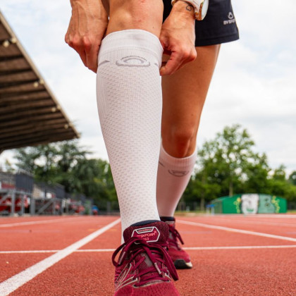 Calze a Light Run compressione blanco/grigio