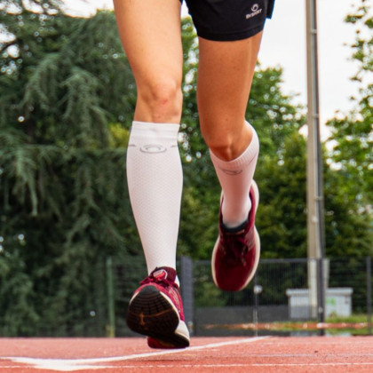 White-grey Light Run compression socks