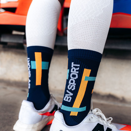 LIGHT RUN High Socks "BALI" Navy/orange
