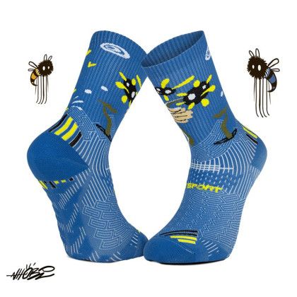 Chaussettes running RUN COLLECTOR NHOBI Amour Bleu| Made in France