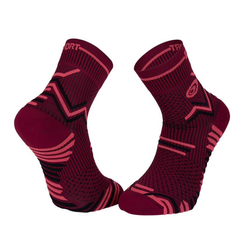 Chaussettes bordeaux-rose TRAIL ULTRA | Made in France