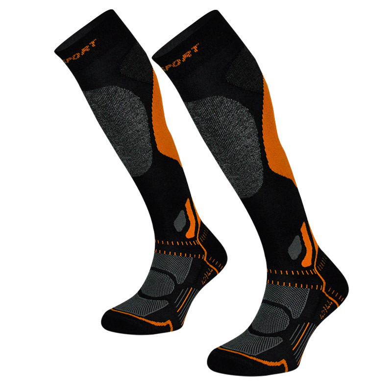 Chaussettes de compression pour le ski SLIDE PRO noir-orange