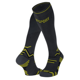 Chaussettes de compression TRAIL compression gris-jaune
