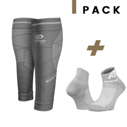 Pack Booster Elite EVO2 grey + Ankle socks running Light 3D grey