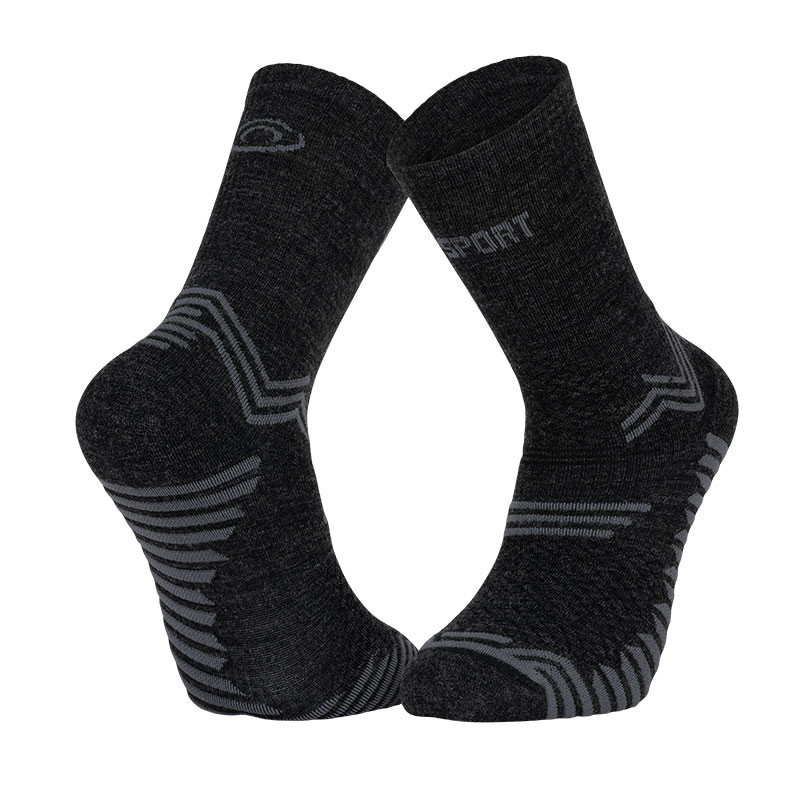 Chaussettes TRAIL ULTRA + "MERINOS" Anthracite