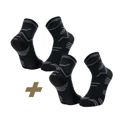 Pack de 2 paires de chaussettes noir-gris TRAIL ULTRA | Made in France