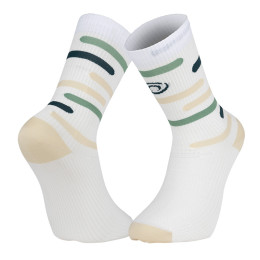 LIGHT RUN High Socks "RIO" White/Green/Beige
